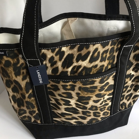 lands end leopard tote